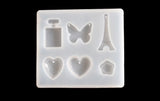 Heart, Star, Eiffel tower Silicone Mold For Resin Jewellery Crafts