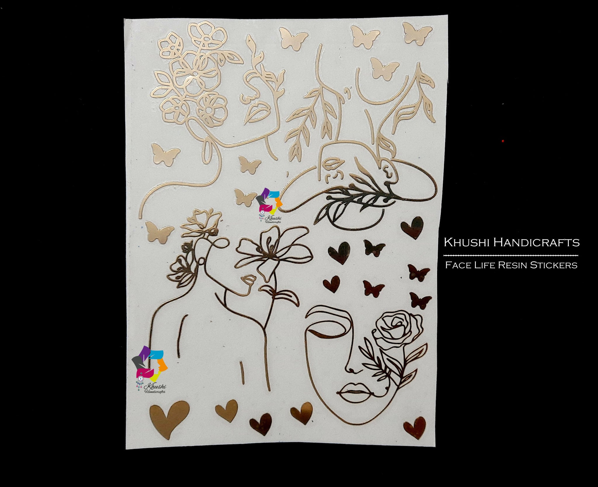 Face Line art resin coaster sticker