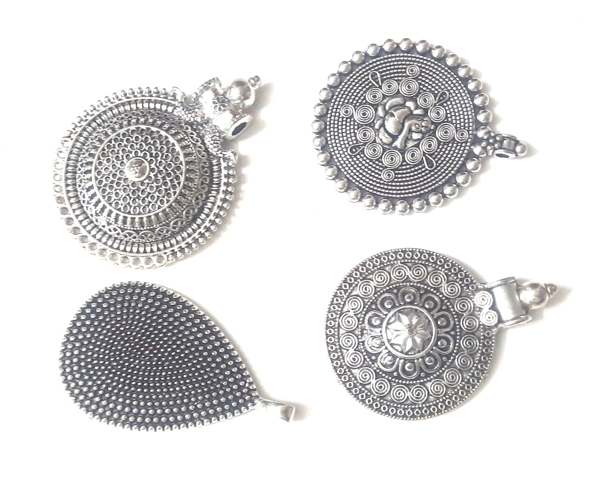 Antique Silver Pendants Combo 5 for Jewellery Making