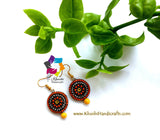 Small round orange terracotta earrings