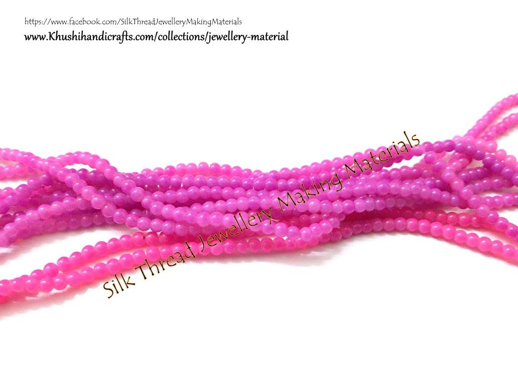 Glass beads 2 mm  in Pink