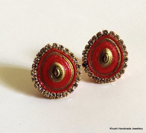 Red studs with stone lining