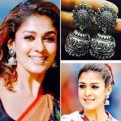 German Silver designer Jhumkas 2 - Khushi Handmade Jewellery