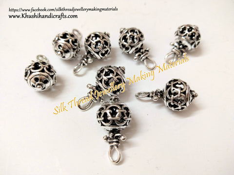 Antique Silver Round 10*21mm Dangler Charm beads.Sold as a set of 10 pieces!