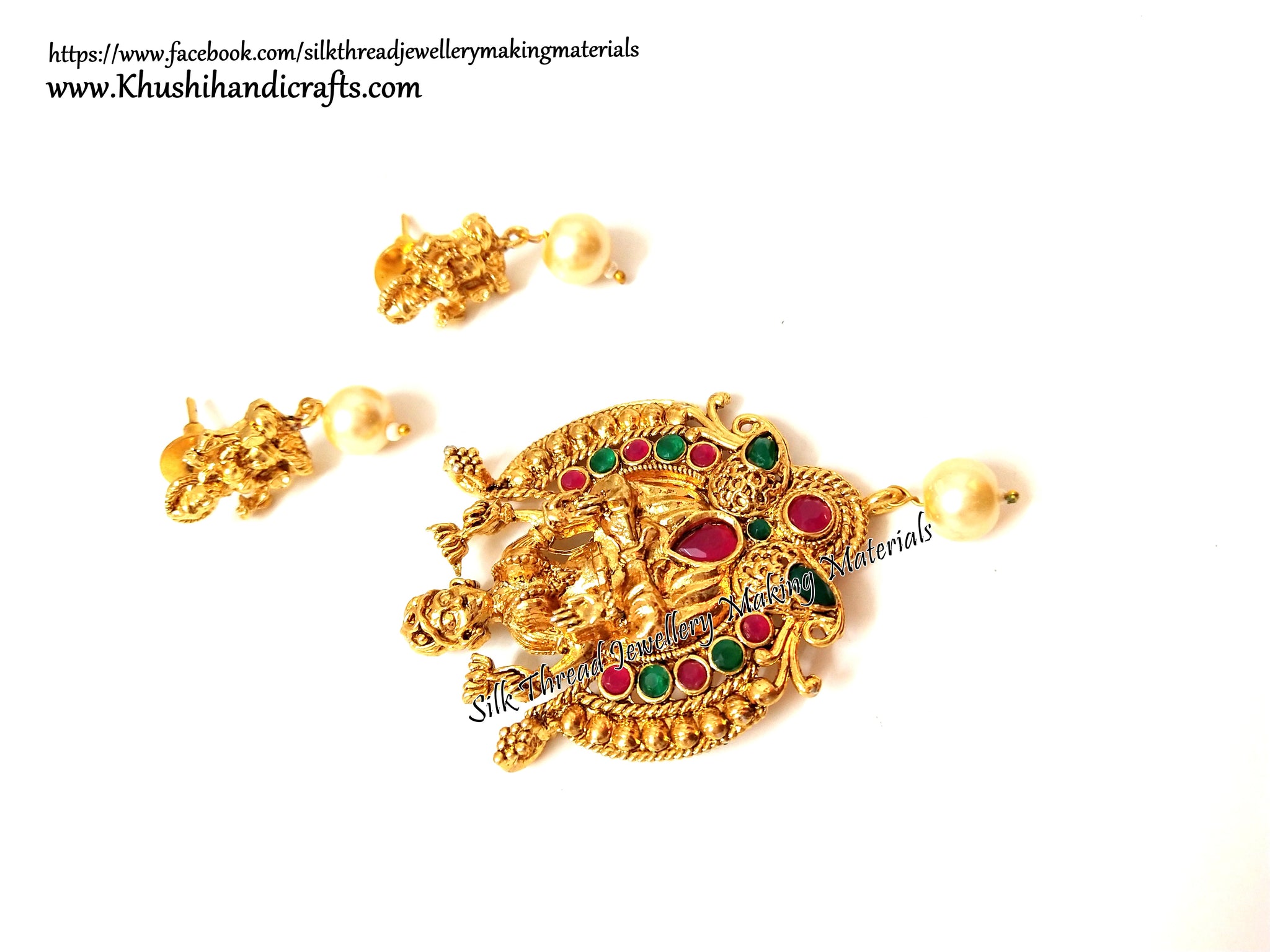 Antique Gold Lakshmi Temple Pendant
