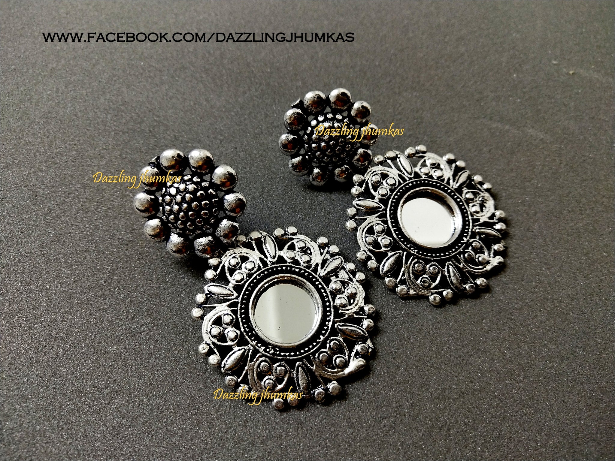Oxidised Mirror Earrings