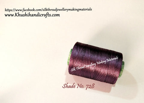 Silk Threads Individual Spools for Bangle/Jhumkas/Jewelry Designing/Tassel Making Shade No. 728