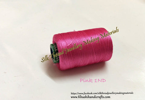 Light Pink shade Silk Threads Individual Spools for Bangle/Jhumkas/Jewelry Designing/Tassel Making Shade No. 1ND