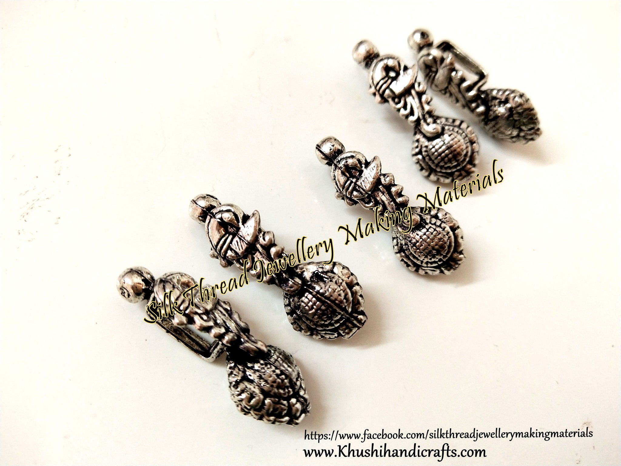 Kolhapuri Beads Antique Silver Peacock Pattern 32.Sold Per piece!