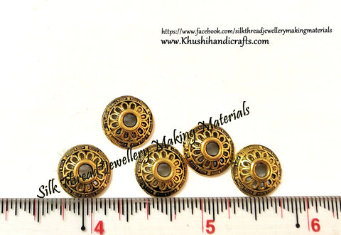 Antique Gold Flower Bead Cap- 12mm -BC35