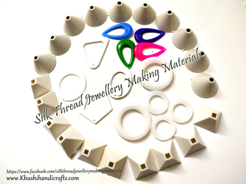 Silk Thread Earring Pendant base Jewellery Materials Kit 2-Detash Sale