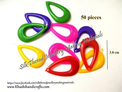 Multicolor Drop Earring Base 3.8 cm for Jumka Making/Silk Thread Jewellery Wrapping