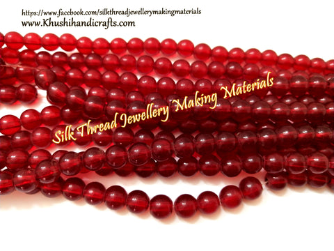 Glass beads 8 mm  in Red