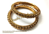 Gold Stone Kada Metal Bangles