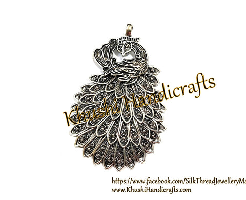 Antique Silver Designer Big Peacock Pendant .Sold per piece!