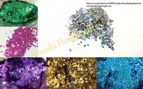 6 colors Small Holographic hexagonal glitter Patterns For Resin Crafts ,Jewelry Mold Filling and Nail art