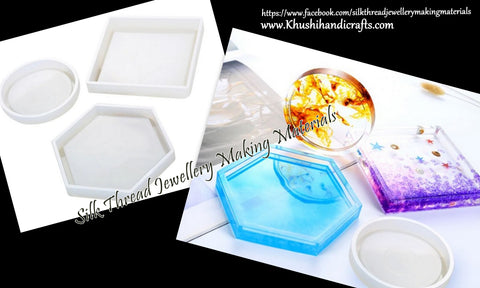 Resin Coaster Molds, Silicone Mould for Casting with Resin, Epoxy and Concrete
