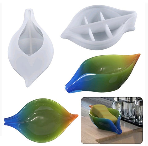 Leaf Soap Holder Silicone Mold for casting resin and concrete