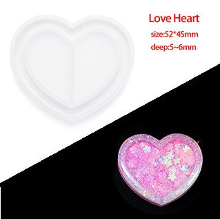 Heart Shaker Key Chain Charms Silicone Mold- DIY Jewelry Craft Tool