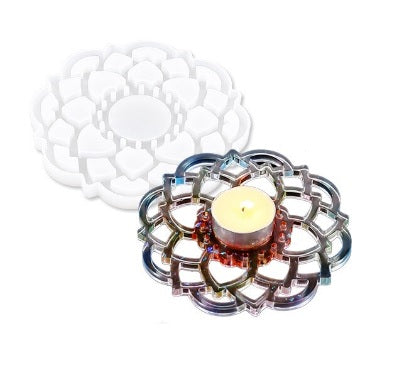 Tea Light Candle Holder Silicone Mold - by Happy Dotting Company - Round  Shape - Tealight Candle Molds for Cement Casting - DIY & Creative Projects  - Dotting and Mandala Art