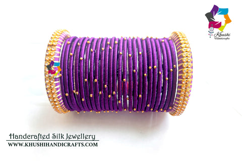 Hand-crafted exquisite Silk Bangles in Purple