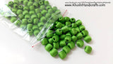 Jewellery Materials - Green Silk Thread Wrapped Beads