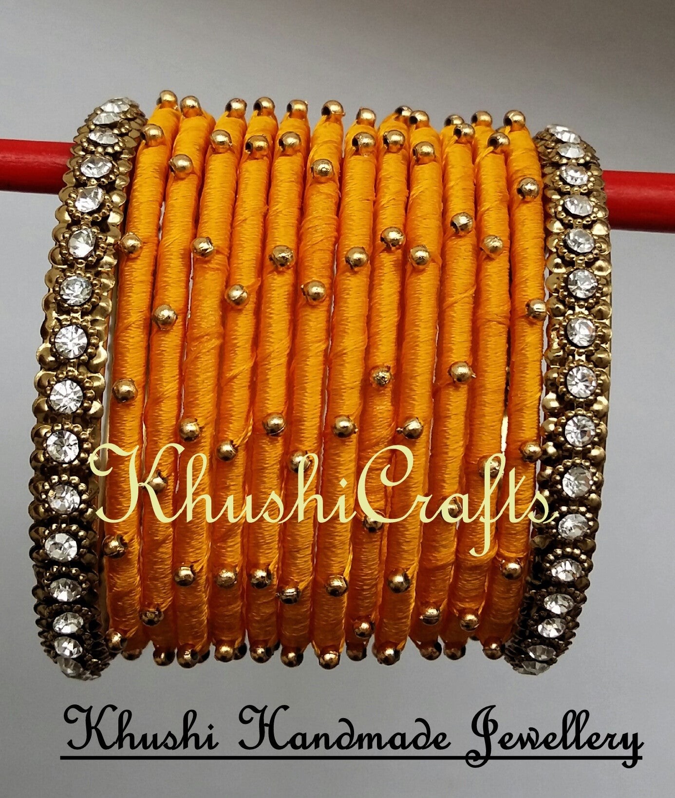 Yellow Silk Bangles - Khushi Handmade Jewellery