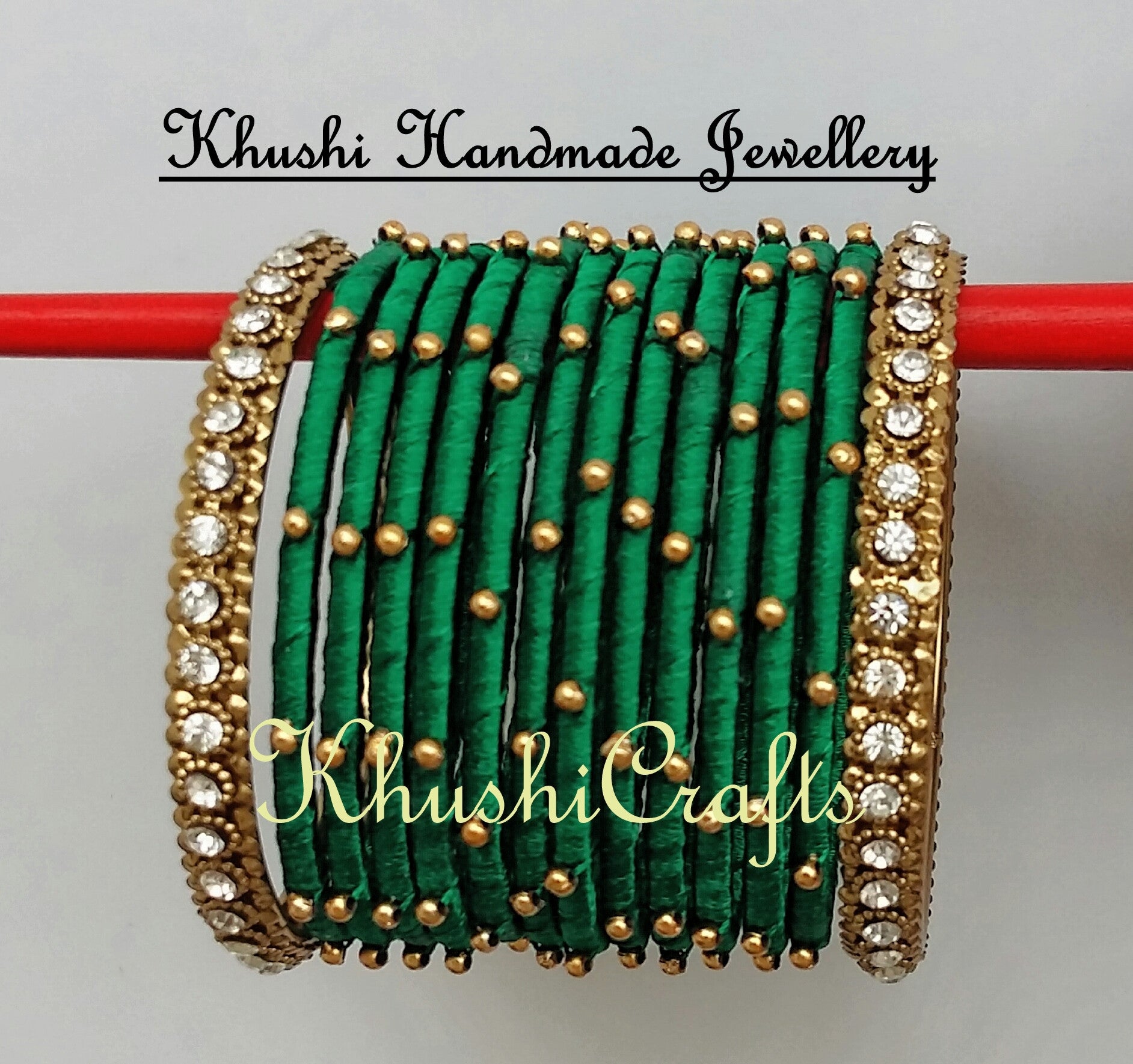 Green Silk Bangles - Khushi Handmade Jewellery