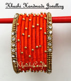 Orange Silk Bangles - Khushi Handmade Jewellery