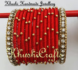 Red Silk Bangles - Khushi Handmade Jewellery