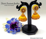 Golden Swirl Jhumkas - Khushi Handmade Jewellery
