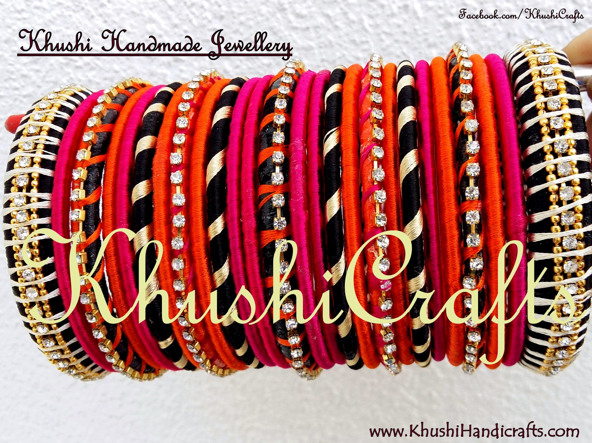 Designer Multi Coloured Silk Bangles – Khushi Handicrafts