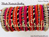 Designer Multi Coloured Silk Bangles - Khushi Handmade Jewellery