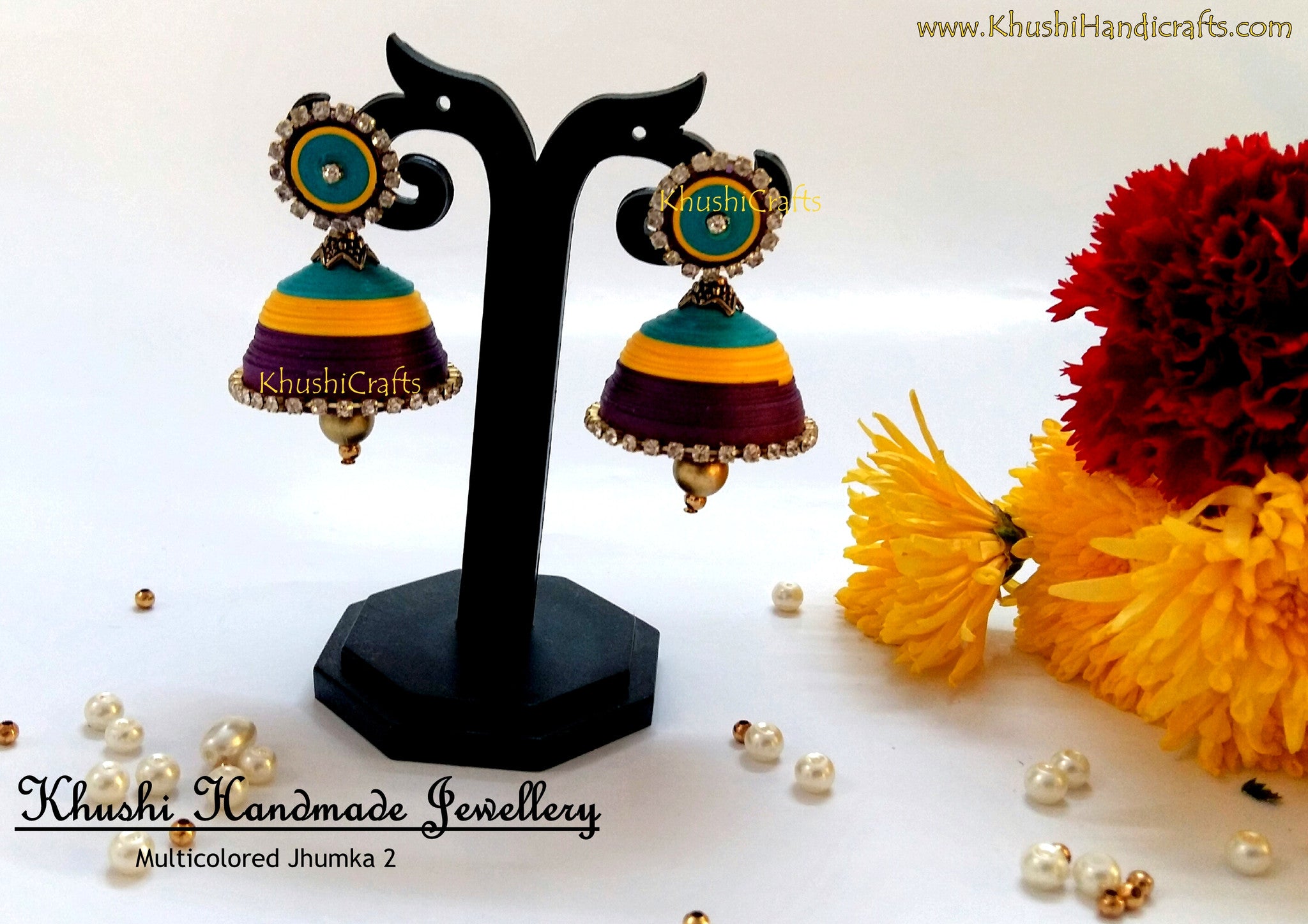 Quilled jhumkas