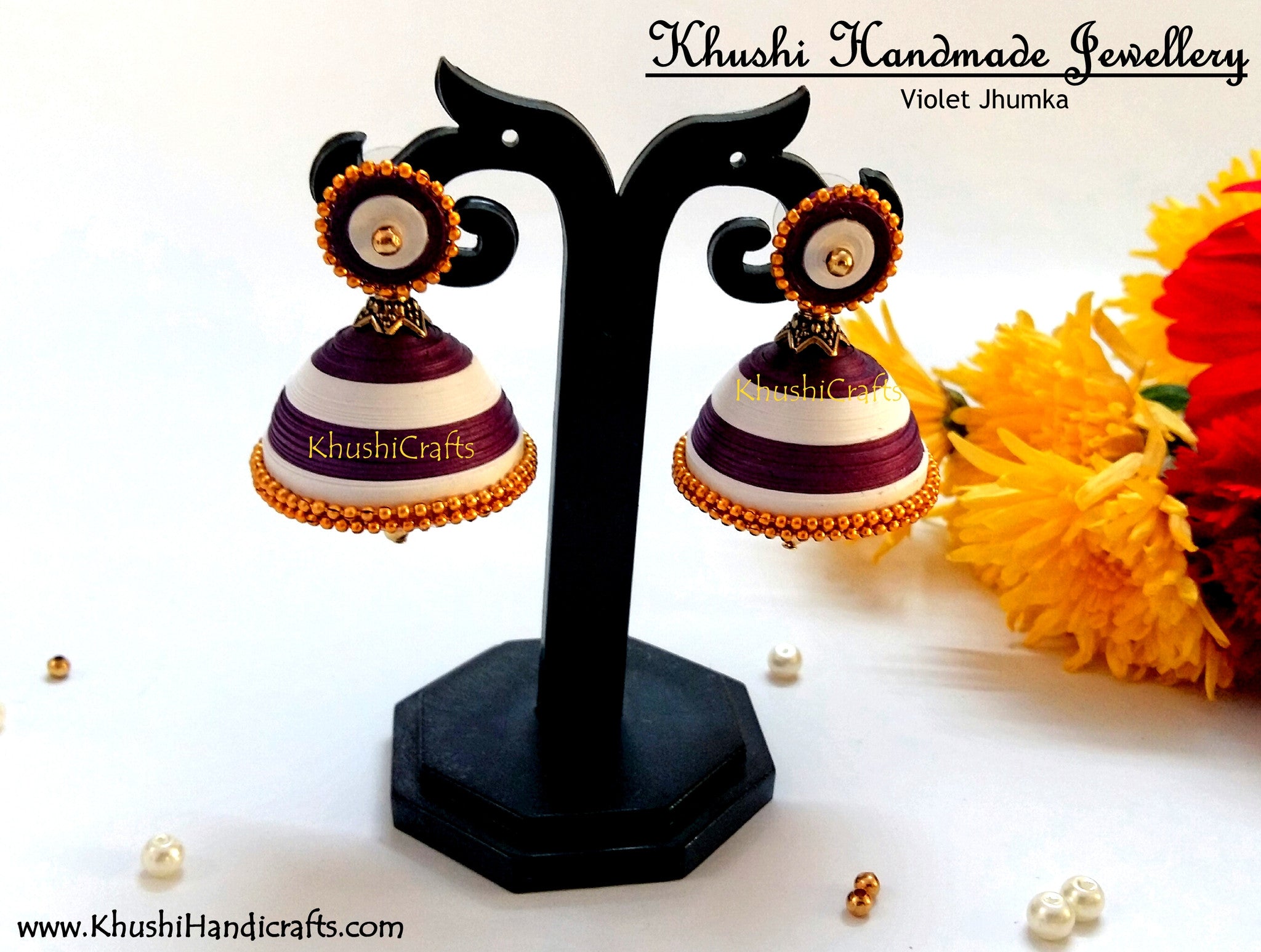 Buy Violet Jhumka Online! – Khushi Handicrafts