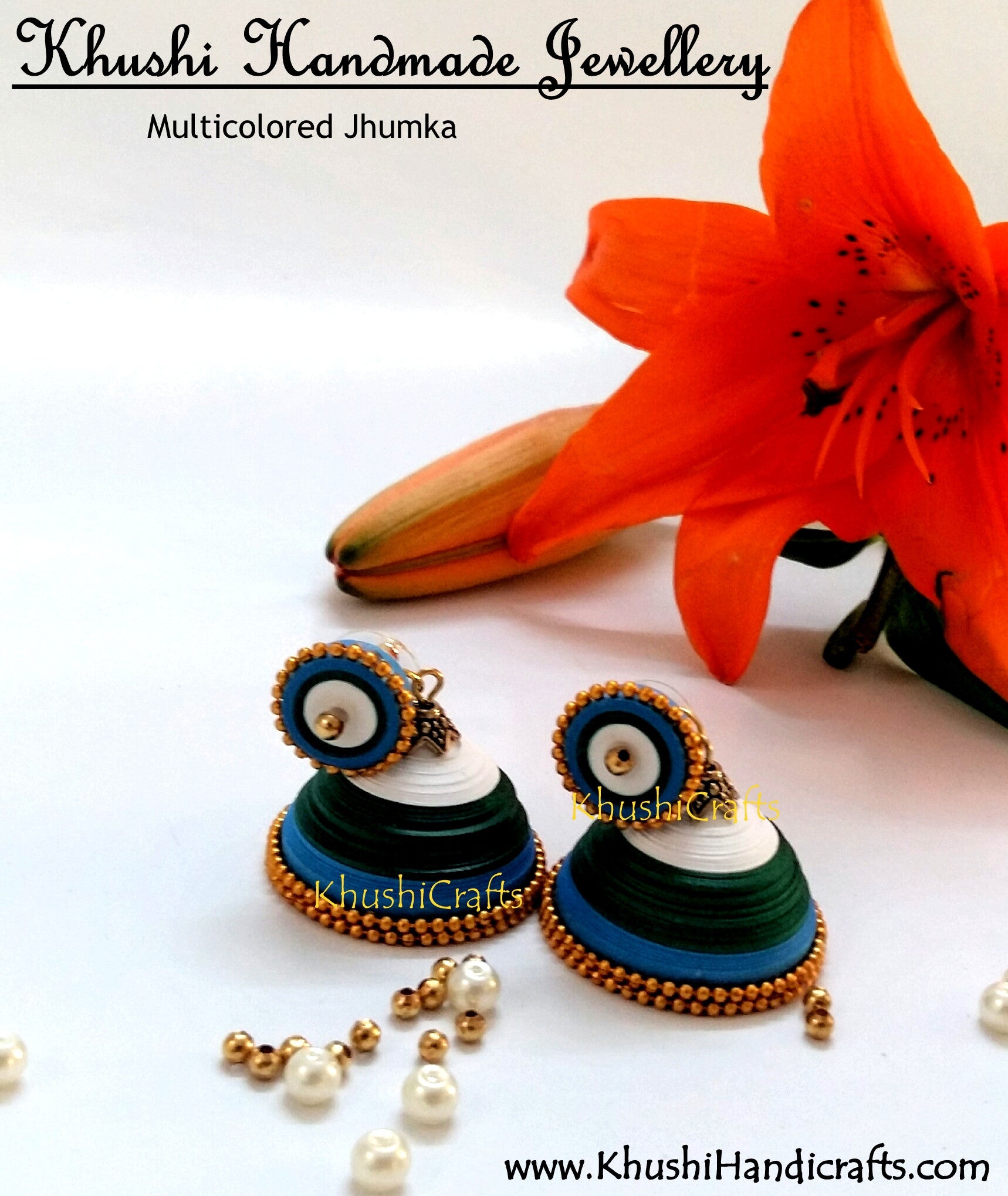 Quilled jhumka Earrings