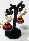 Orange Purple Silk Splendor - Khushi Handmade Jewellery