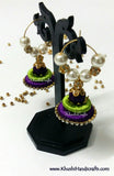 Green Purple Silk Splendor - Khushi Handmade Jewellery