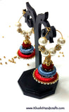 Grey Red Silk Splendor - Khushi Handmade Jewellery