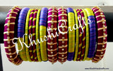 Purple Green Designer Silk Bangles - Khushi Handmade Jewellery