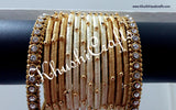 Gold and Cream Silk Bangles - Khushi Handmade Jewellery