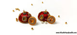Maroon Designer Extra large Silk Jhumkas With Quilled Stud