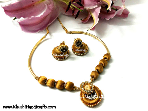 Golden Silk Necklace set