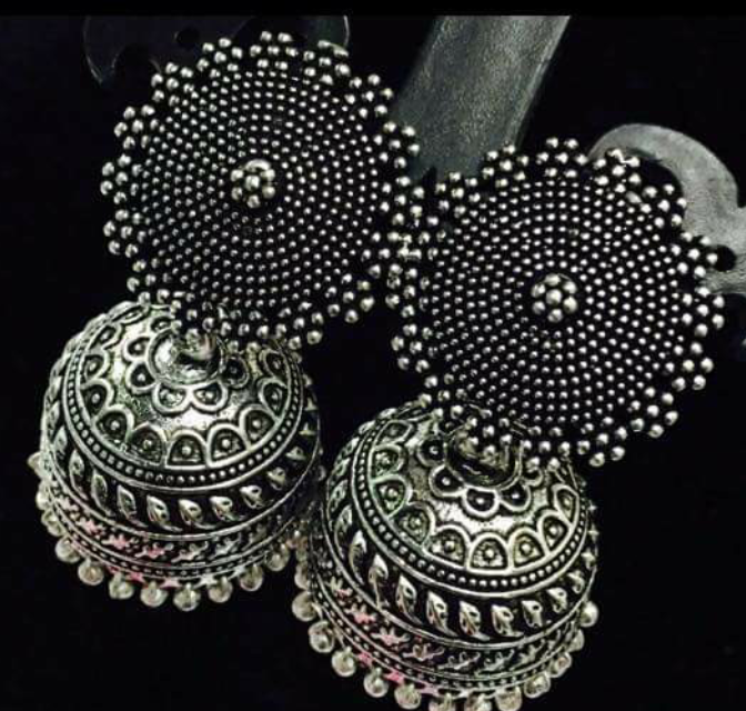 Long 2025 jhumkas oxidised
