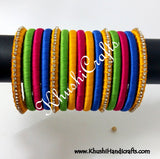 Multicolored Designer Silk Bangles - Khushi Handmade Jewellery