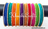 Rainbow  Multi Colored Silk Bangle set