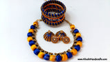 Silk Beads and Bails Necklace set with Bangles