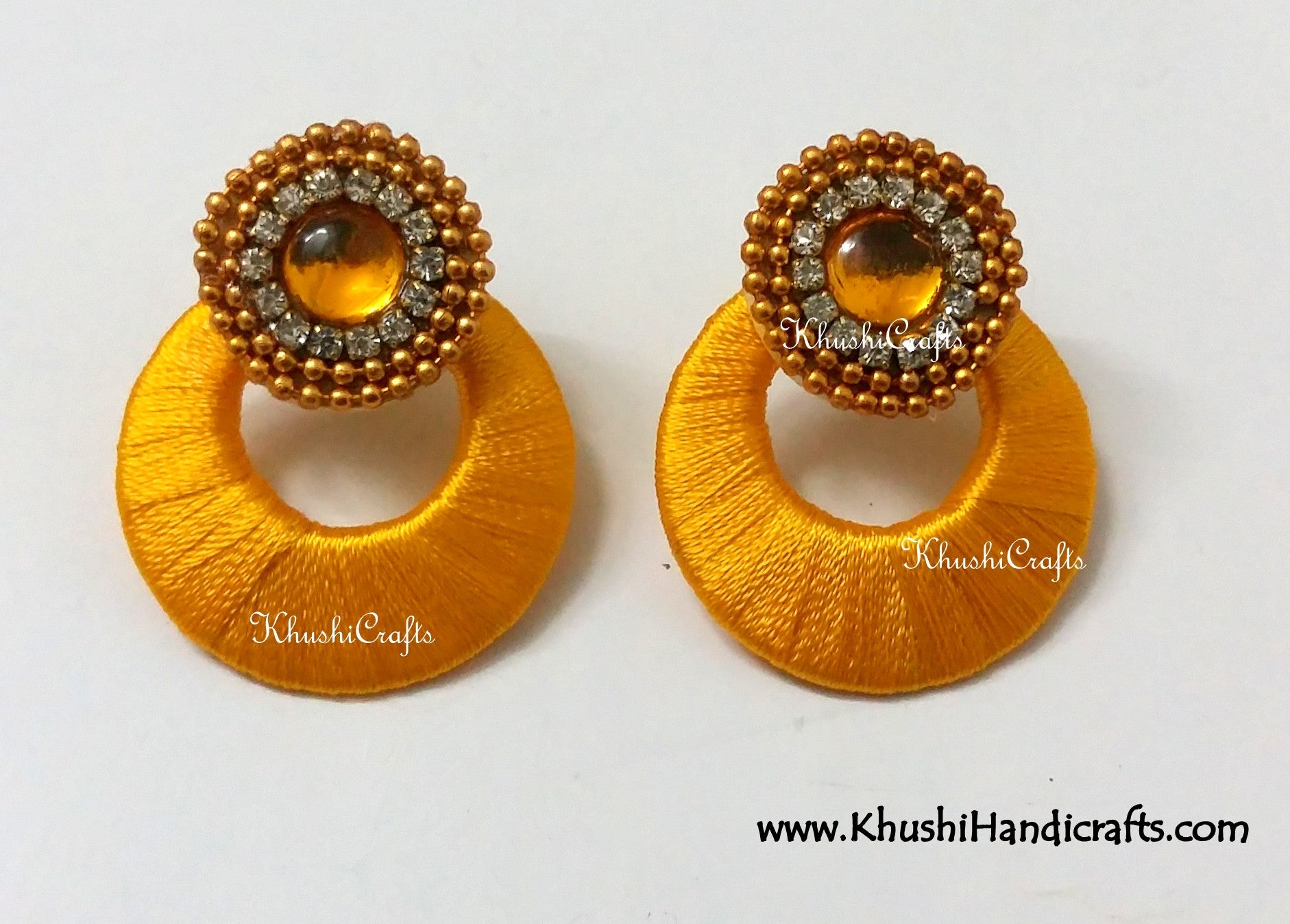 Silk thread Chandbali earrings