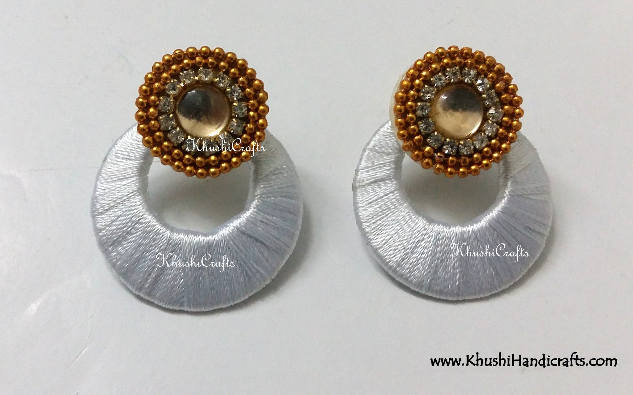 Silk Thread chandbali earrings by Dhanya - YouTube