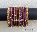 Purple Designer Silk Bangles - Khushi Handmade Jewellery